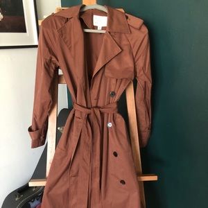 Caramel brown calf length trench - Target